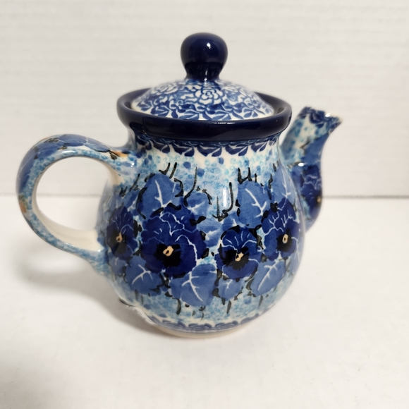 polish pottery Other - Polish pottery teapot unikat 3639 5x6 1 cup new